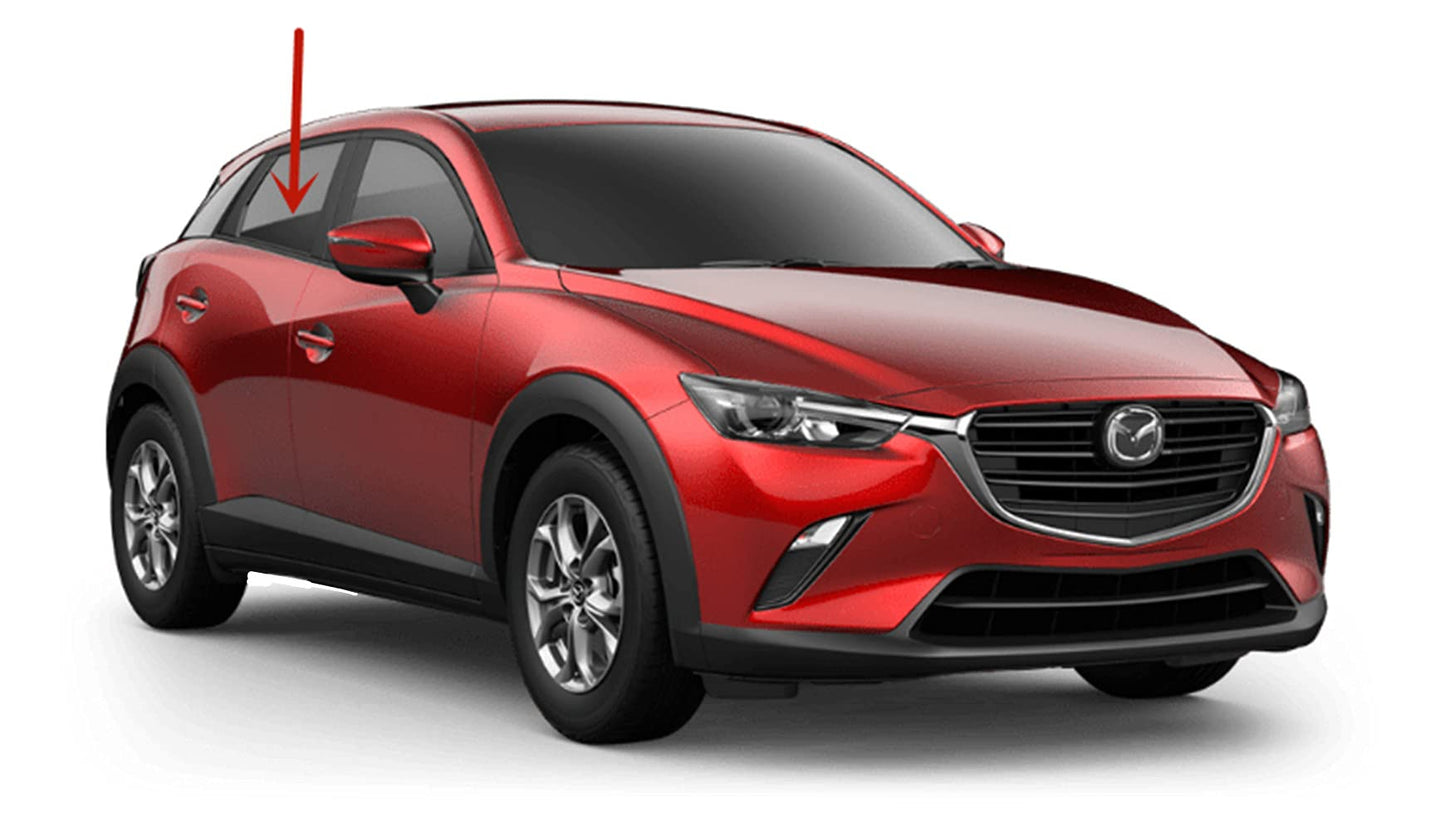 Privacy Passenger Right Side Rear Door Window Door Glass Compatible with Mazda CX-3 2016-2021 Models