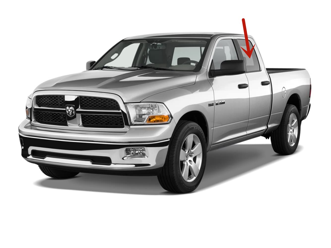 Driver Left Side Rear Door Window Door Glass Compatible with Dodge Ram Pickup 1500 4 Door Quad Cab 2009-2018 Models & 1500 Classic 4 Door Quad Cab 2019-2024 Models