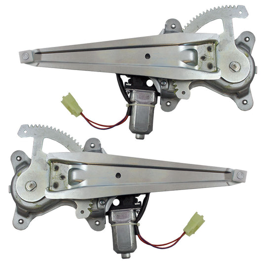 Driver and Passenger Rear Power Window Lift Regulators with Motors Assemblies Compatible with 01-05 SUV 69804-42020 69803-42020