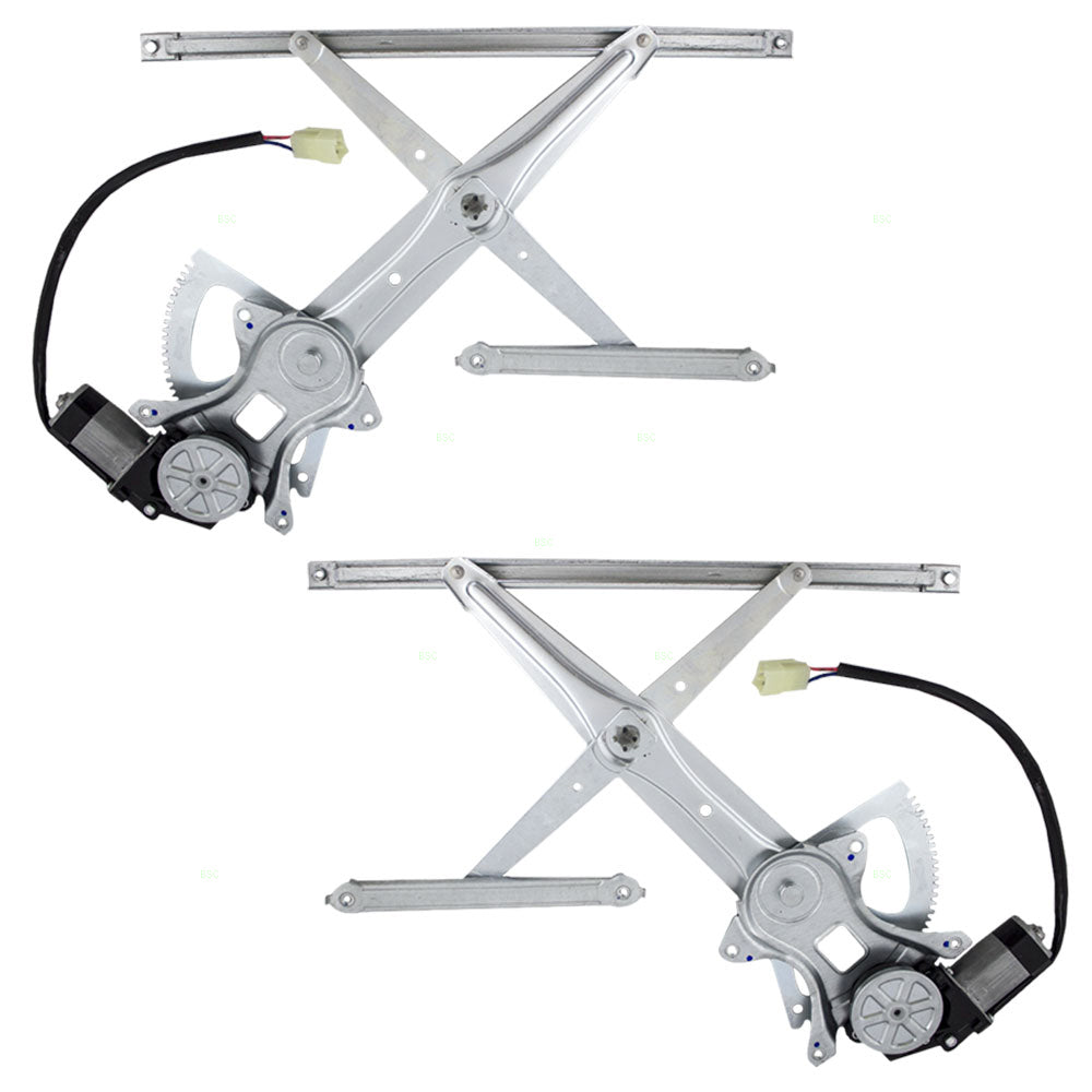 Pair Set Front Power Window Lift Regulators & Motors 2 Pin Connector Assemblies Compatible with 04-10 tC xD Prius Yaris 69802-52070 69801-52070