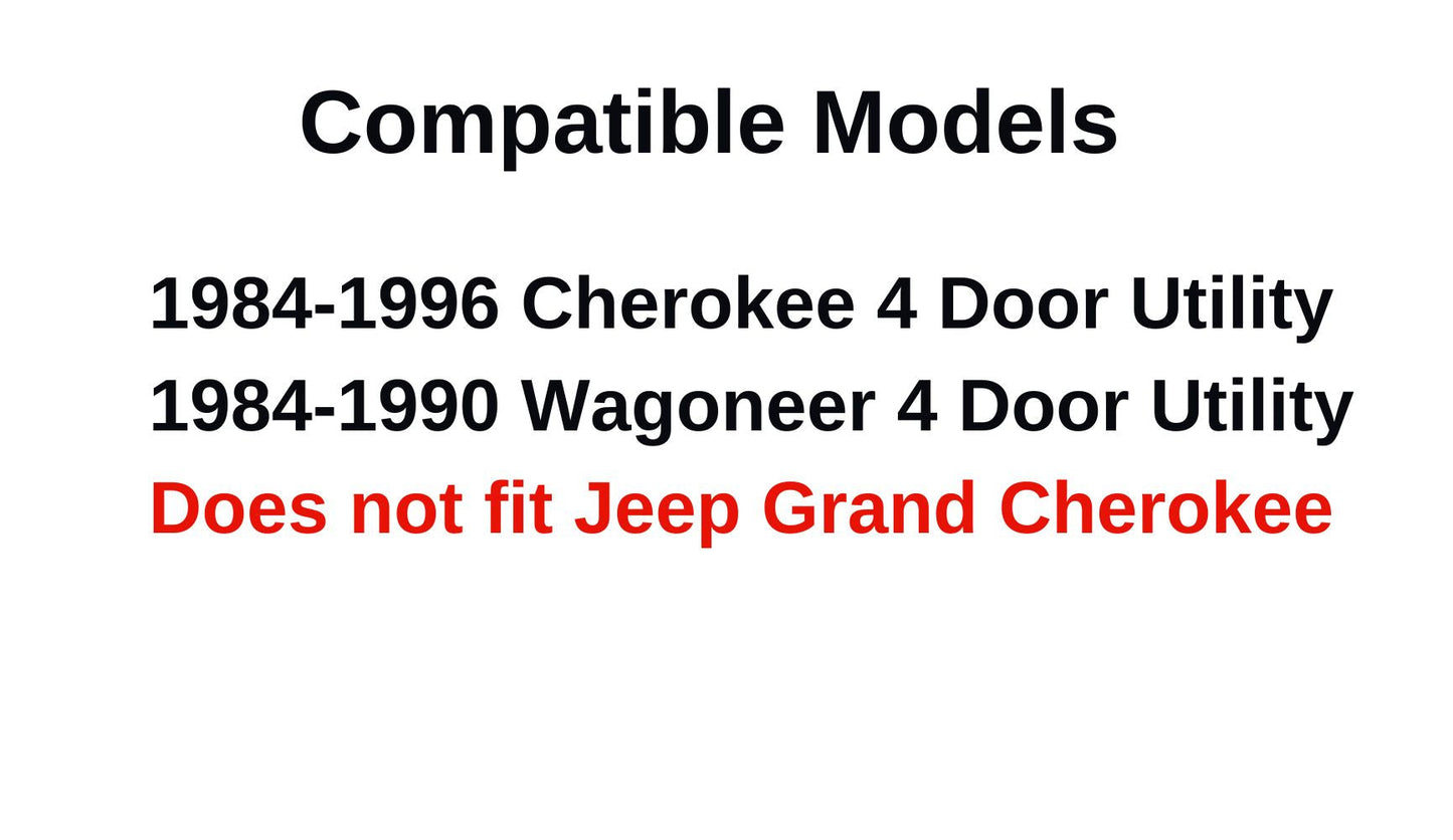 Driver Left Side Rear Vent Window Vent Glass Compatible with Jeep Cherokee/Wagoneer 1984-1996 4 Door Models