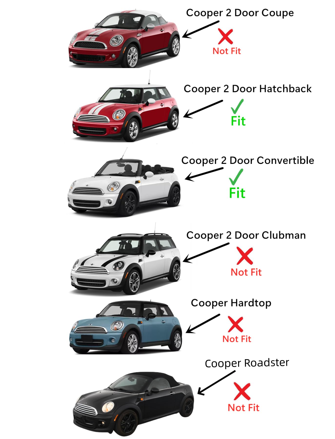 Driver Left Side Door Window Door Glass Compatible with Mini Cooper 2 Door Hatchback 2007-2015 Models / 2 Door Convertible 2008-2015 Models