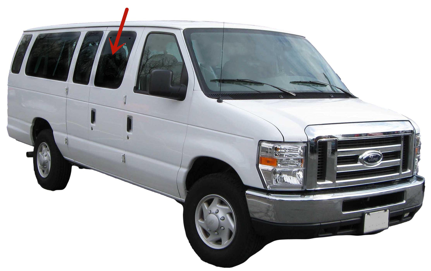 Privacy Movable Passenger Right Side Front Hinged Body Side Door Window Door Glass Compatible with Ford Econoline 1992-2016 Models