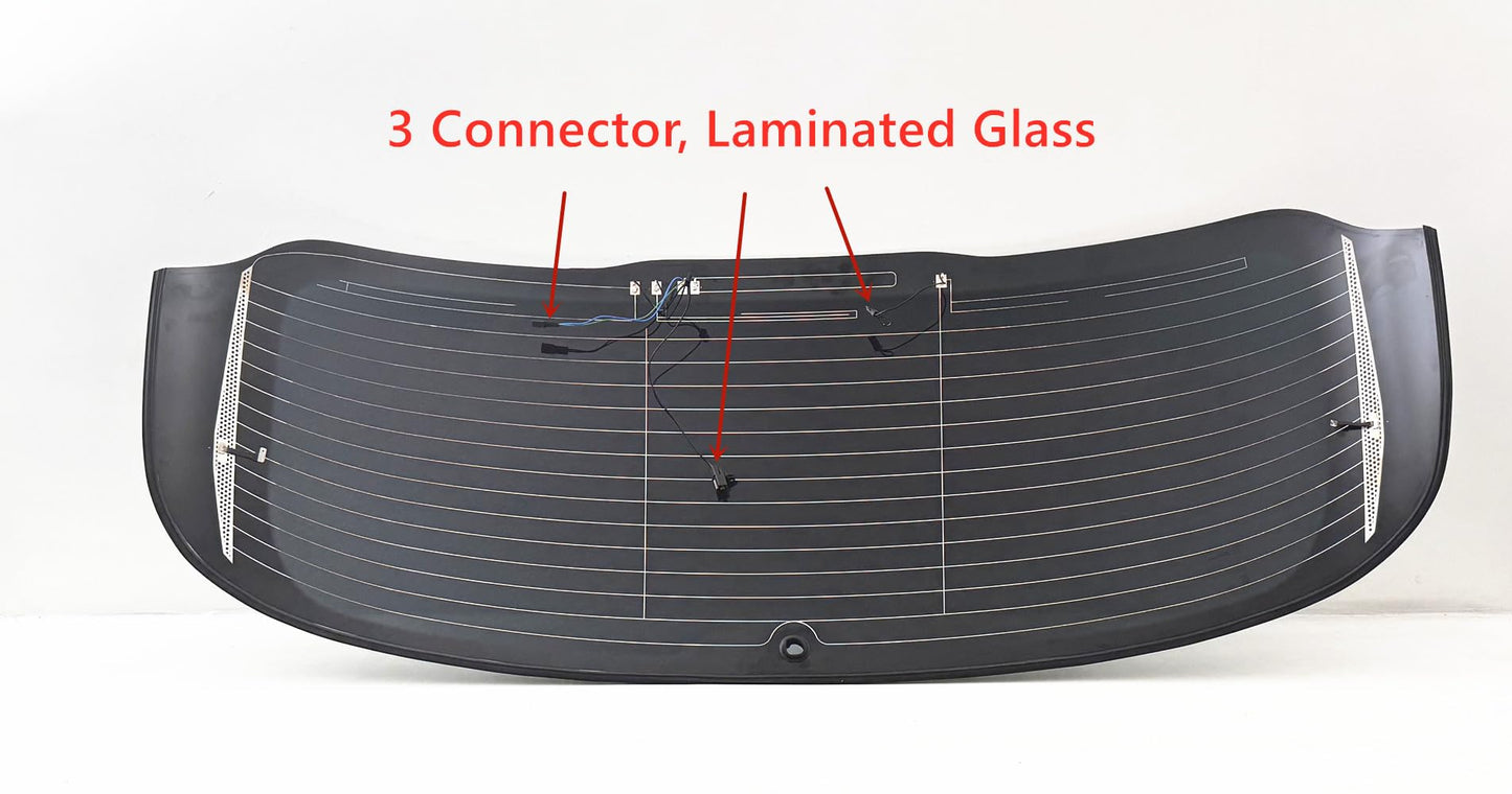 Laminated Heated 3-Connectors Style Rear Tailgate Liftgate Window Back Glass Compatible with Porsche Cayenne 2019-2024 4-Door Utility / SUV Models (Not For Coupe)