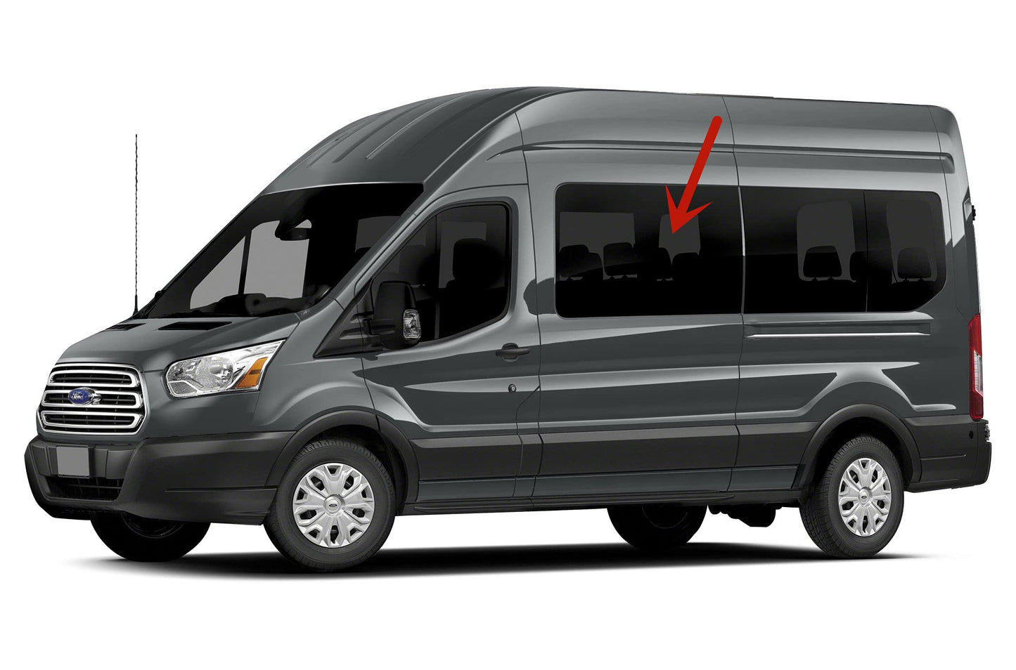 Stationary Driver Left Body Side Sliding Door Window Door Glass Compatible with Ford Transit 110.2" High-Roof 100.8" Mid-Roof Van 2015-2025 Models (Not for Transit Connect or Low-Roof Transit)