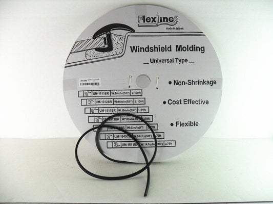 Flexline Windshield Auto Glass Universal Molding Flexible Trim Rubber 12.8mm 15' UM1226BR