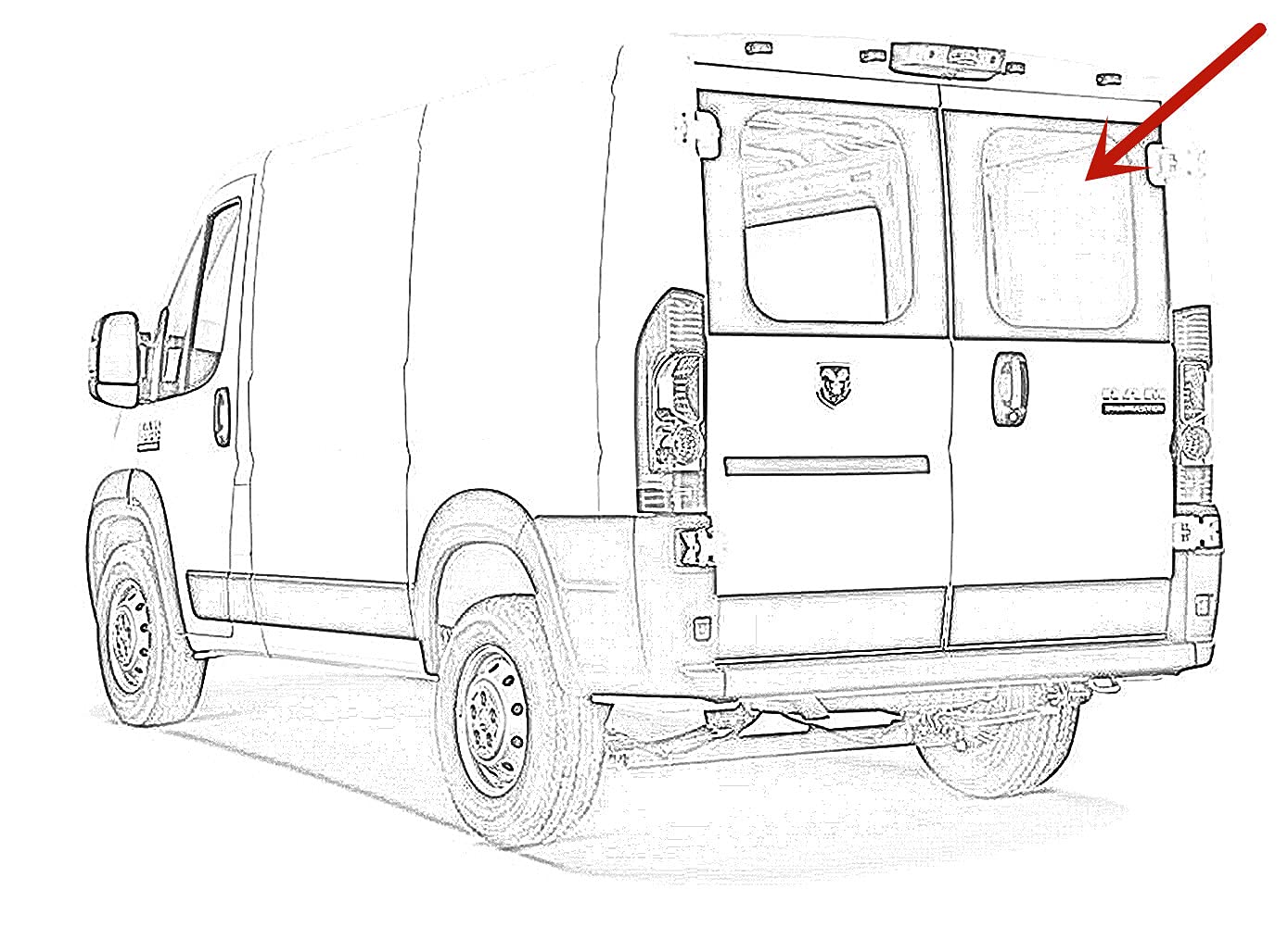 Heated Back Window Back Glass Passenger Right Side Compatible with Ram Promaster 1500 2500 3500 Cargo Van 2014-2025 Models (Not For Promaster City Van)