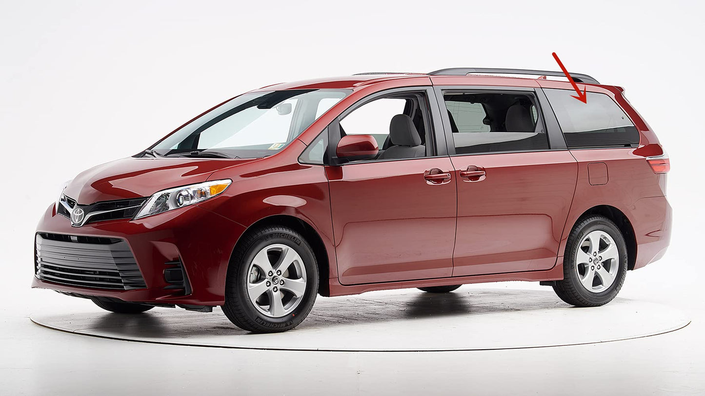 Movable W/ Sunshade Hooks Style Driver Left Side Quarter Window Quarter Glass Movable Compatible with Toyota Sienna 2011-2020 Models