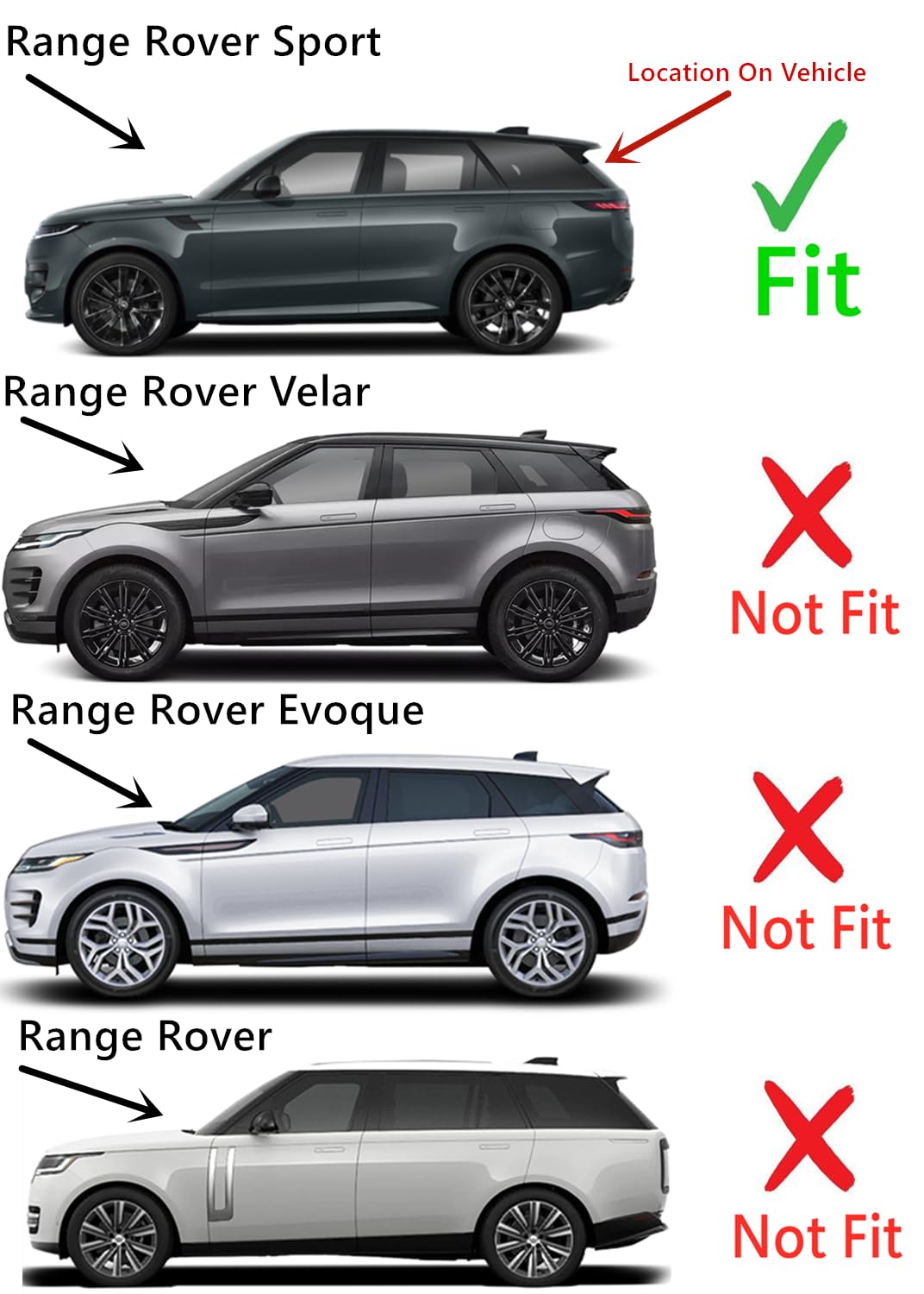 Heated Rear Tailgate Window Back Glass Compatible with Land Rover Range Rover Sport 2023-2025 Models (Only For Range Rover Sport Models)