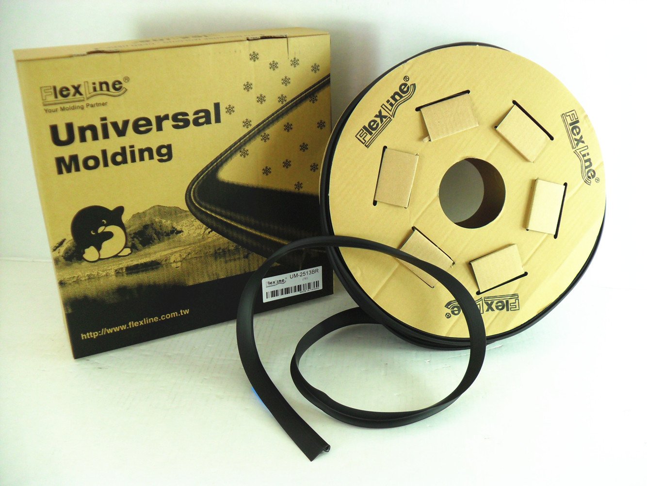Flexline Windshield Auto Glass Universal Molding Flexible Trim Rubber 24mm 15FT UM2513BR