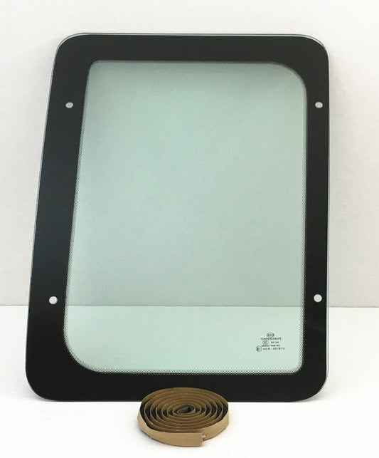 Stationary Passenger Right Side Rear Hinged Body Side Door Window Door Glass Compatible with Ford Econoline E150 E250 E350 Van 1992-2016 Models