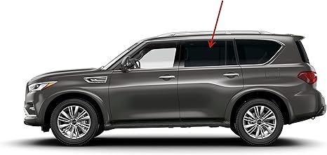 Tempered Driver Left Side Rear Door Window Door Glass Compatible with Infiniti QX56 2011-2013, QX80 2014-2024, Nissan Armada 2017-2024 Models