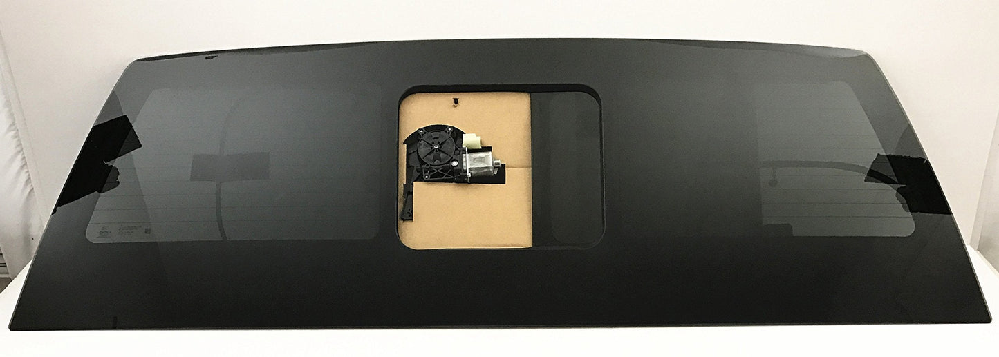 OE W/Logo W/Motor Heated Sliding Back Window Glass Back Power Slider Compatible with Ford F250 / F350 / F450 / F550 Pickup 2017-2025 Models