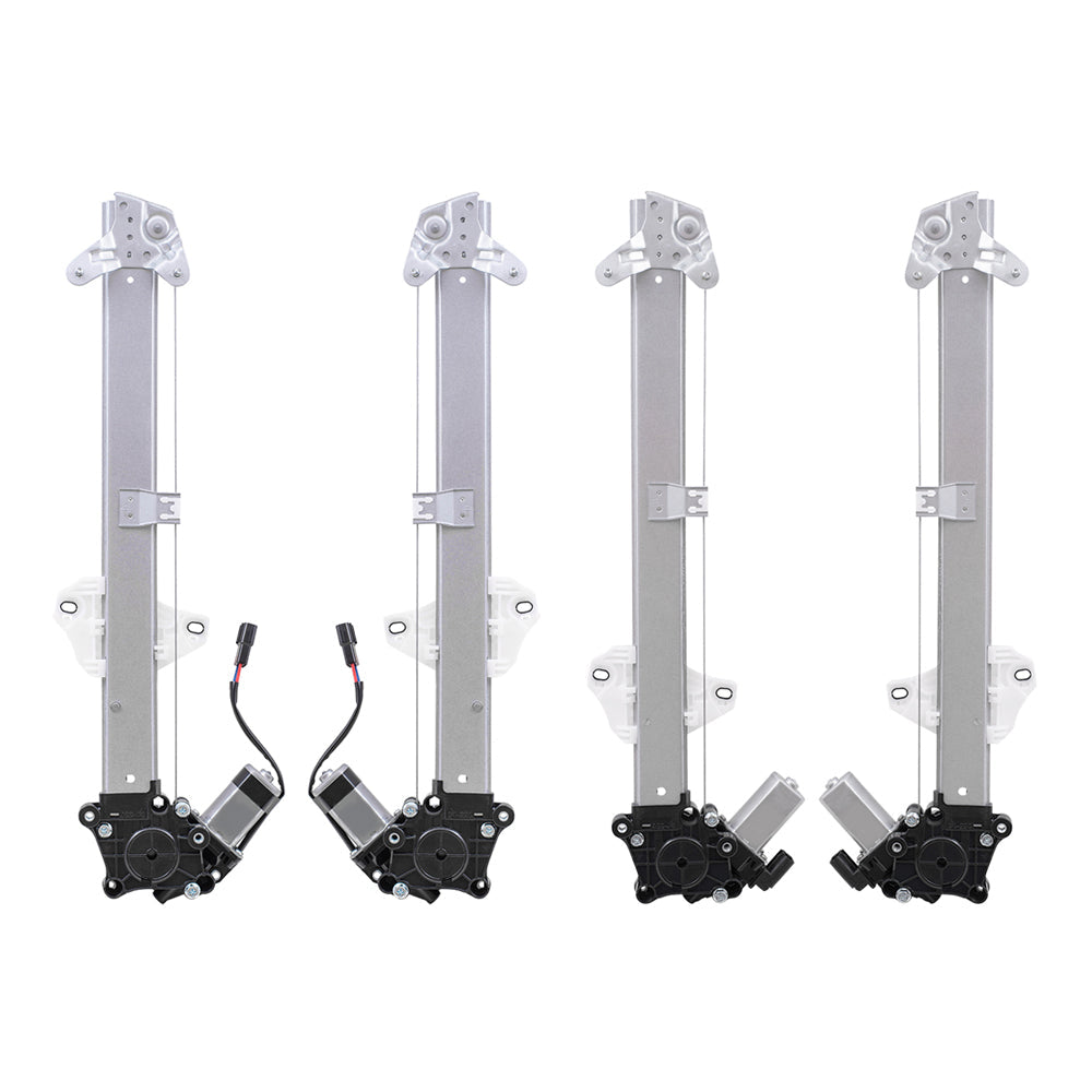 Driver and Passenger Side Front and Rear Power Window Regulators with Motor-6 Pin Connector 4 Piece Set Compatible with 2017-2020 CR-V & 2020 CR-V Hybrid
