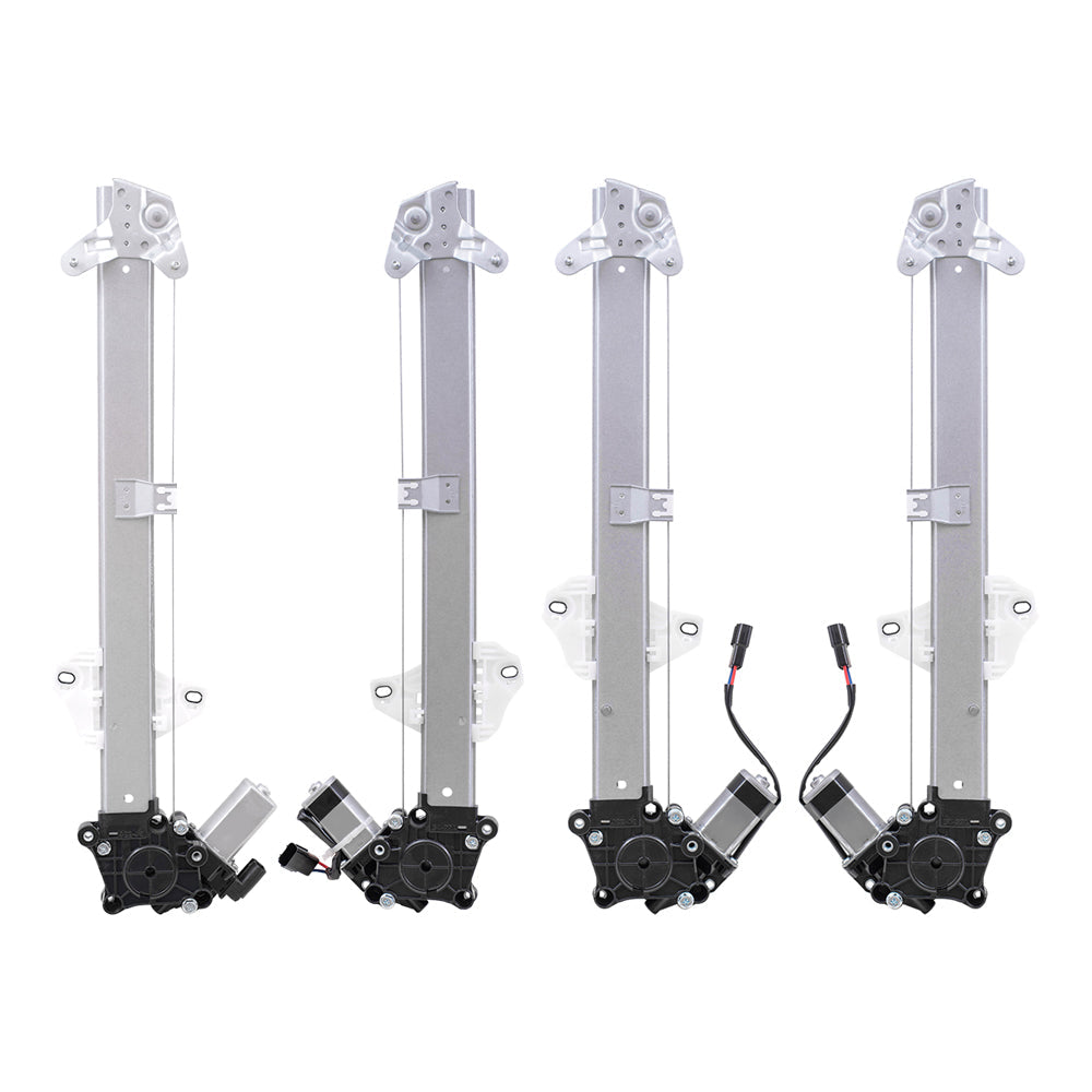 Driver and Passenger Side Front and Rear Power Window Regulators with Motor 4 Piece Set Compatible with 2017-2020 CR-V LX & 2020 CR-V Hybrid LX