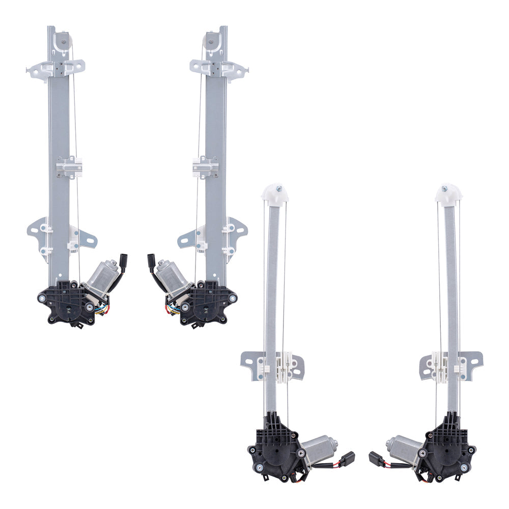Front & Rear Driver And Passenger Side Power Window Regulator with Motor 4 Piece Set Compatible With 2016-2021 Honda Civic Sedan North America Built 2019-2022 Honda Insight