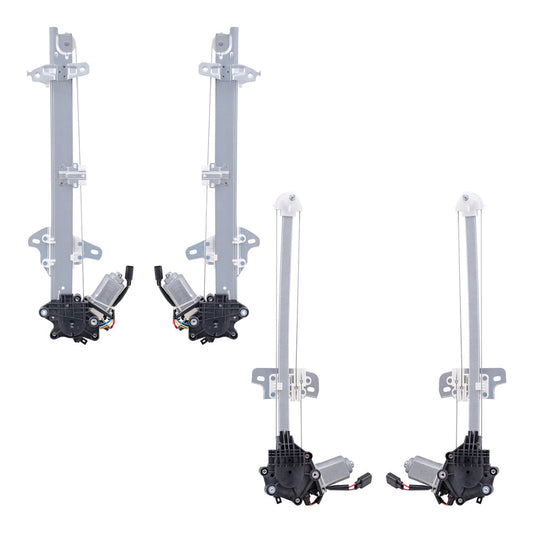Front & Rear Driver And Passenger Side Power Window Regulator with Motor 4 Piece Set Compatible With 2016-2021 Honda Civic Sedan North America Built 2019-2022 Honda Insight