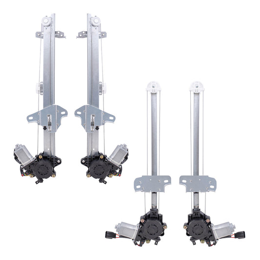 Power Window Regulator with Motor Front & Rear Driver And Passenger Side 4 Piece Set For 2016-2021 Honda Civic Sedan North America Built 2019-2022 Honda Insight