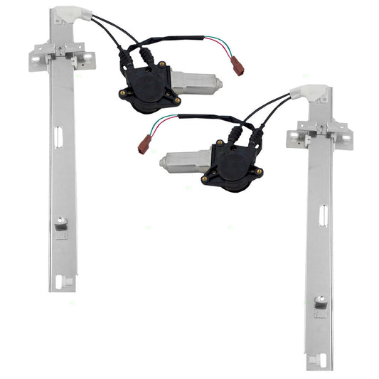 Driver and Passenger Rear Power Window Lift Regulators & Motors Assemblies Compatible with 90-93 Accord 72750SM4J01 72710SM4J01