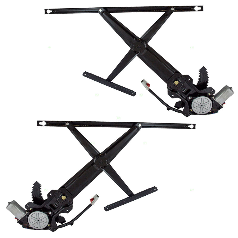 Driver and Passenger Front Power Window Lift Regulators with Motors Assemblies Compatible with 93-95 Civic Coupe 72251-SR3-J01