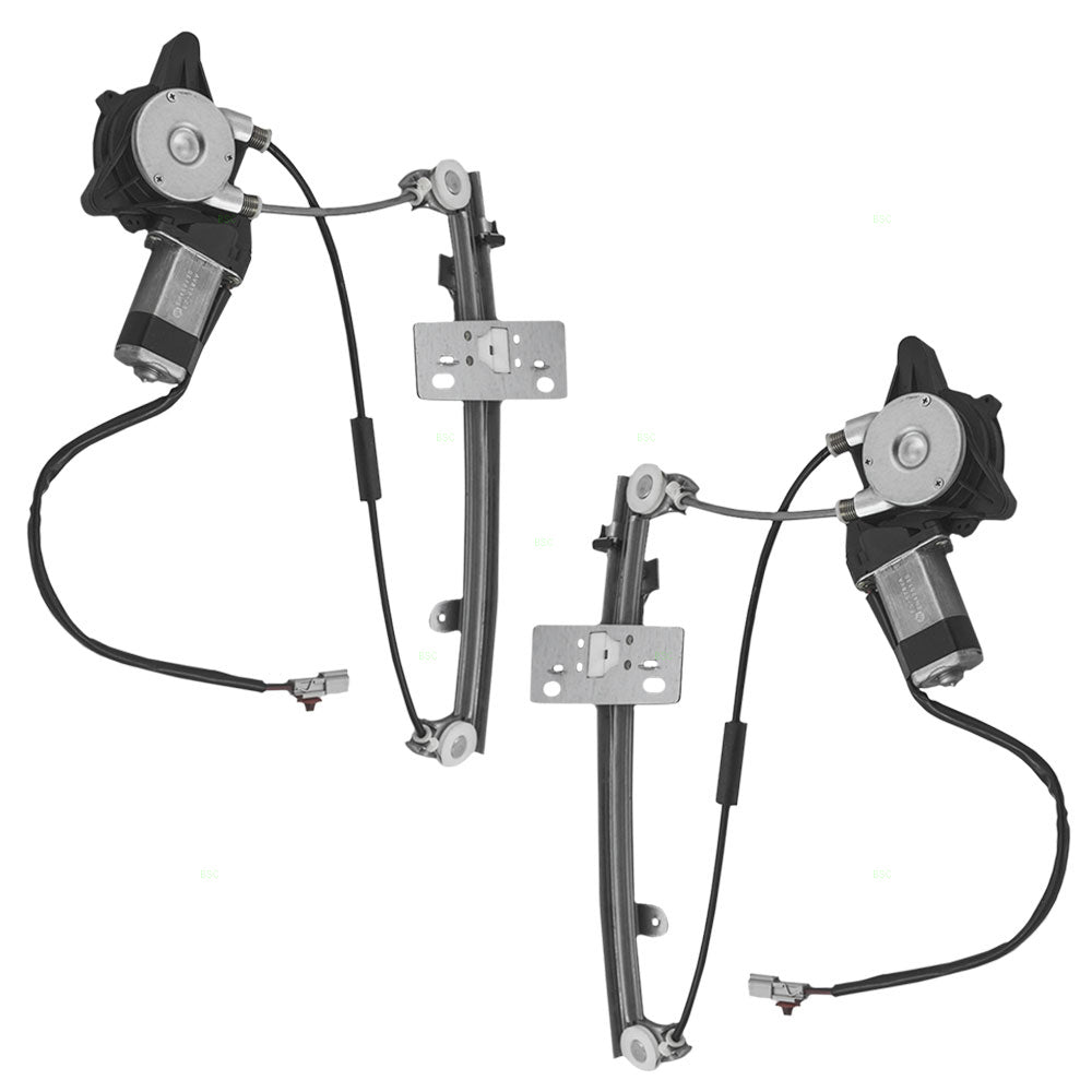 Pair Set Rear Power Window Lift Regulators with Motors Assemblies Compatible with 92-95 Civic Sedan 72750SR1A03 HO1557101