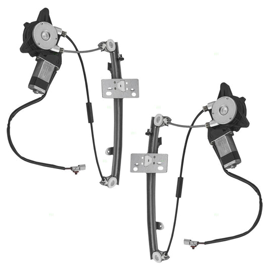 Pair Set Rear Power Window Lift Regulators with Motors Assemblies Compatible with 92-95 Civic Sedan 72750SR1A03 HO1557101