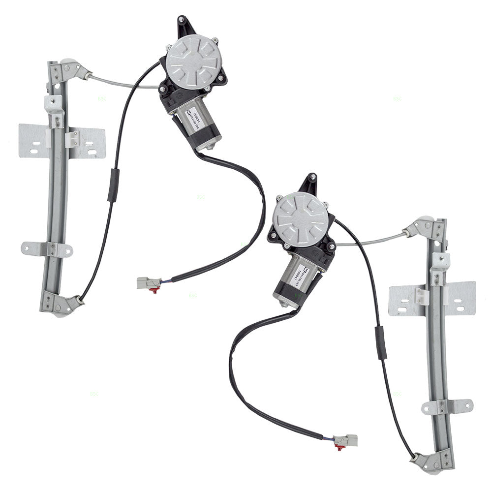 Pair Set Rear Power Window Lift Regulators with Motors Assemblies Compatible with 92-95 Civic Sedan 72750SR1A03 HO1557101