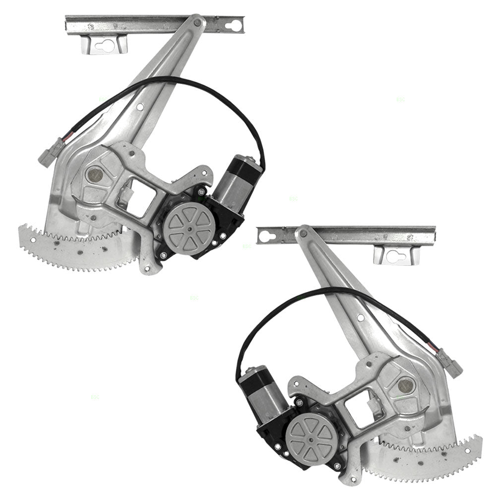 Driver and Passenger Rear Power Window Lift Regulators & Motors Assemblies Compatible with 96-00 Civic Sedan 04726S01A01 04721S01A01