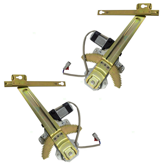 Driver and Passenger Rear Power Window Lift Regulators with Motors Assemblies Compatible with 97-01 SUV 72751-S10-J01 72711-S10-J01