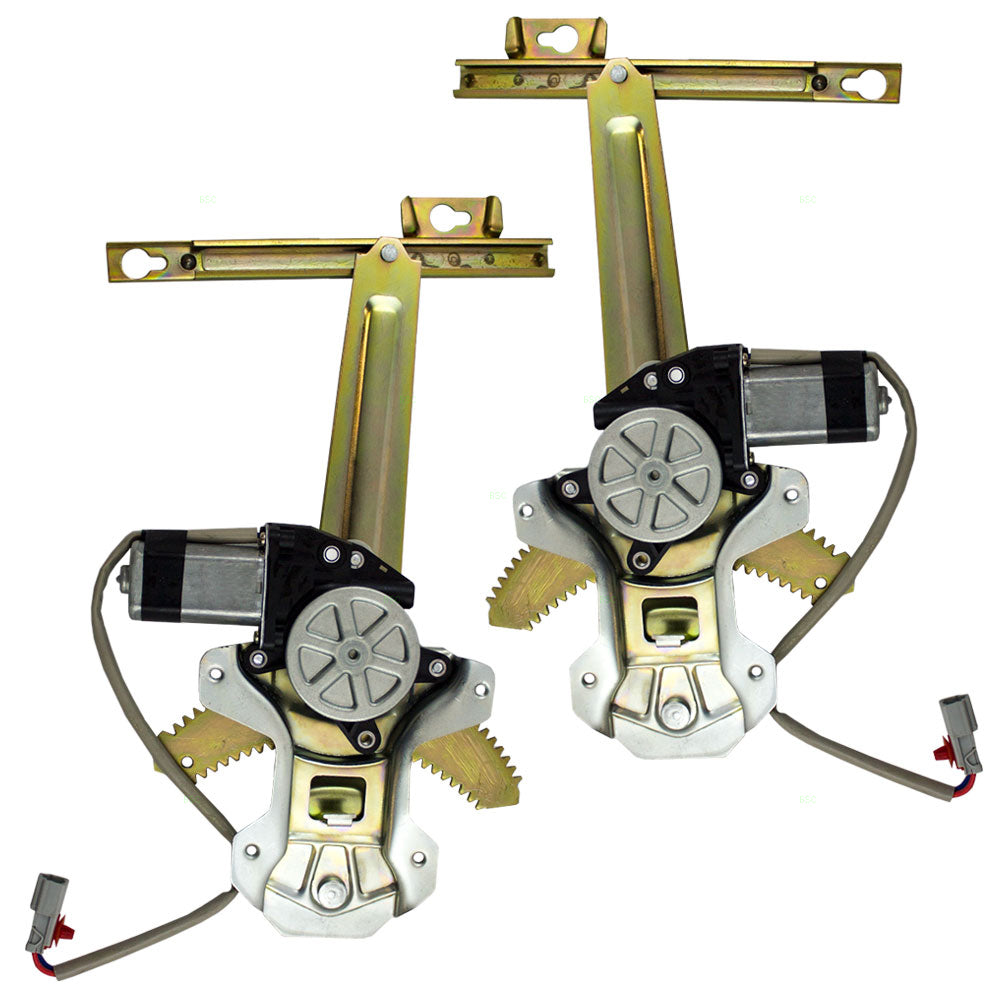 Driver and Passenger Rear Power Window Lift Regulators with Motors Assemblies Compatible with 97-01 SUV 72751-S10-J01 72711-S10-J01