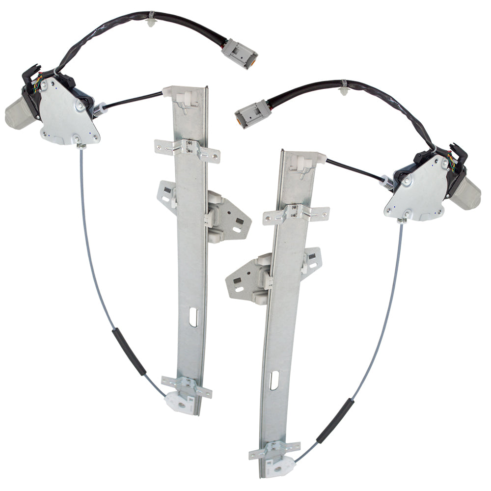 Pair Set Front Power Window Lift Regulators & Motors with 6 Pin Connector Assemblies Compatible with 03-06 MDX 72250-S3V-A52 72210-S3V-A52