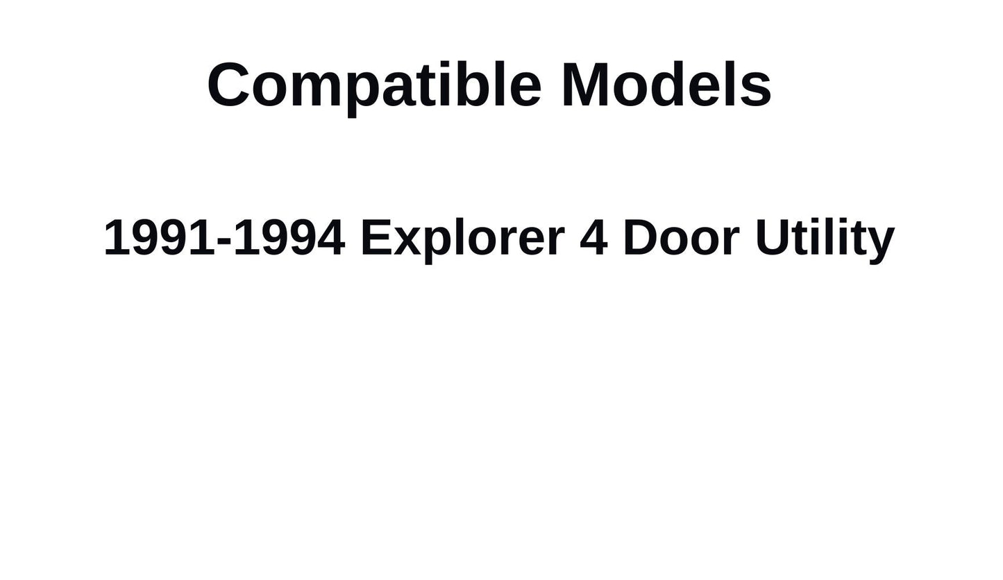 Passenger Right Side Front Door Window Door Glass Compatible with Ford Explorer 4 Door Utility 1991-1994 Models