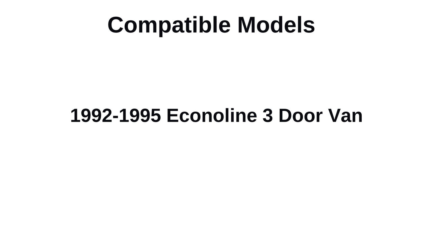 Movable Back Window Back Glass Driver Left Side Compatible with Ford Econoline 1992-1995 Models