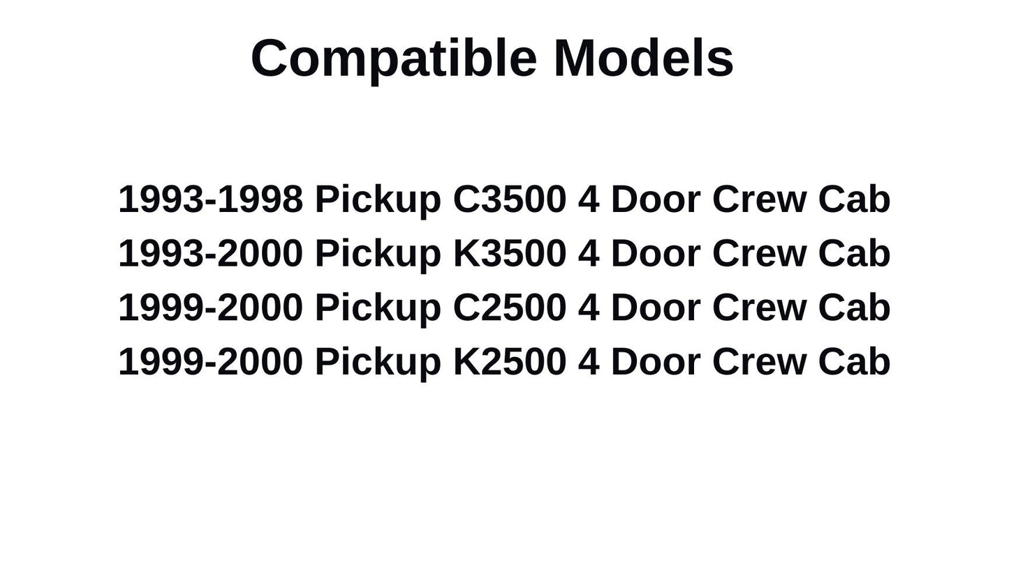 Passenger Right Side Rear Door Window Door Glass Compatible with Chevrolet Pickup/GMC Pickup C2500 K2500 C3500 K3500 Pickup 4 Door Crew Cab 1993-2000 Models