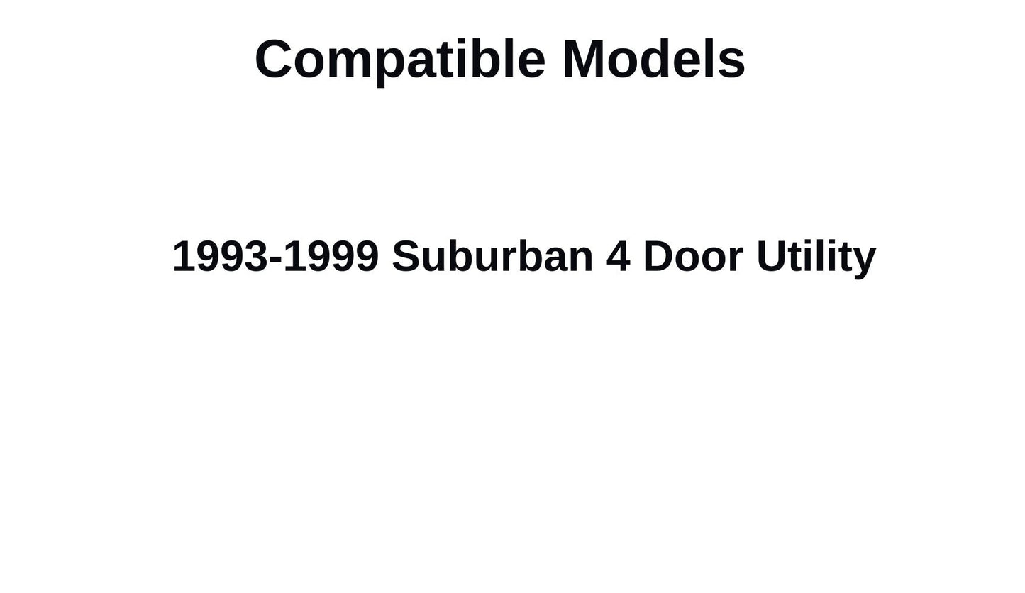 Driver Left Side Rear Quarter Window Quarter Glass Compatible with Chevrolet Suburban/GMC Suburban 1993-1999 4 DOOR Models