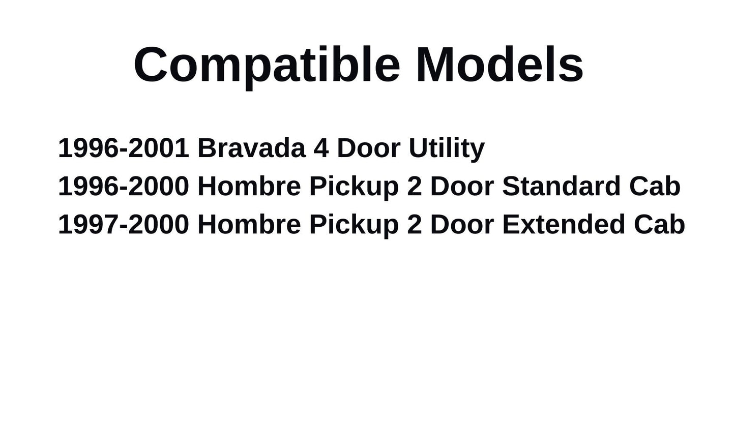 Passenger Right Side Front Door Window Door Glass Compatible with Oldsmobile Bravada/Isuzu Hombre Pickup 1996-2001 Models