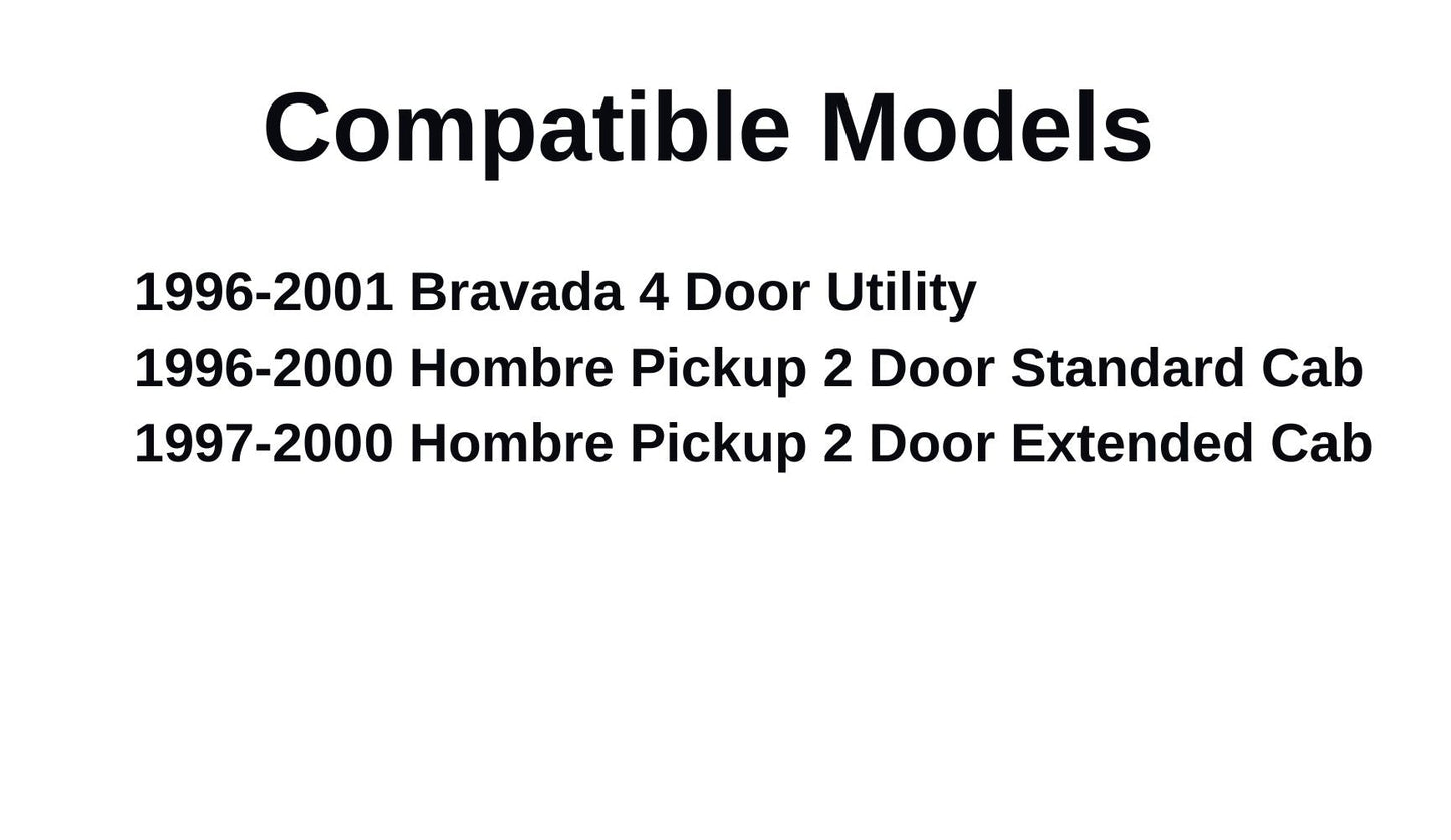 Driver Left Side Front Door Window Door Glass Compatible with Oldsmobile Bravada/Isuzu Hombre Pickup 1996-2001 Models