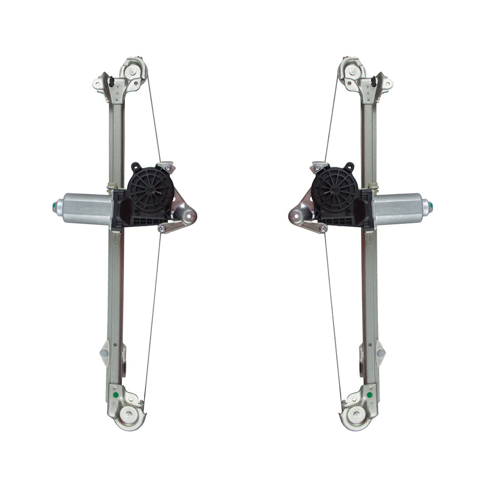 Pair Set Rear Power Window Lift Regulators w/Motors Assemblies Compatible with 1998-1999 E-Class W210 2107301346 2107301646