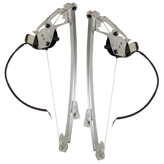 Driver and Passenger Rear Power Window Lift Regulators with Motors Assemblies Compatible with 1984-1993 190D 190E W201 Type 2017300346 2017300446