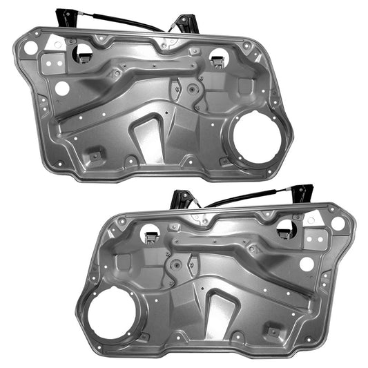 Front Driver and Passenger Side Power Window Regulators without Motor with Interior Door Panel Compatible with 1999-2005 A4 1999-2005 Golf both Gen 4 ONLY 1J4837461H 1J4837462H