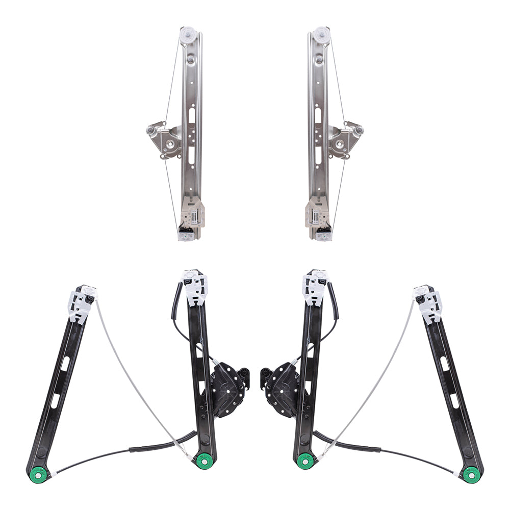 4 Pc Set of Power Window Regulators W/O Motor for 1999-2005 3-Series Sedan/Wagon