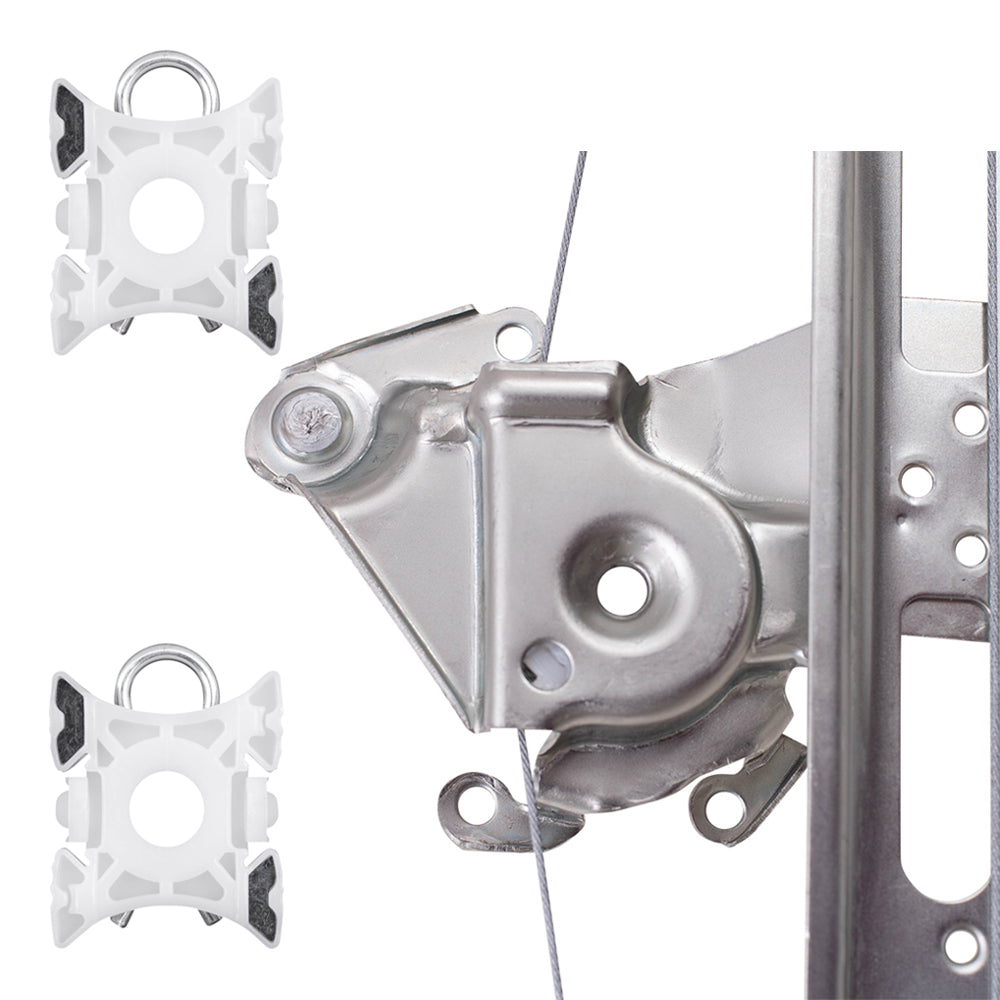 Pair of Rear Power Window Lift Regulators & Four Sliding Pivot Clips Compatible with 1999-2005 3 Series Sedan Wagon 51358212099 51358212100