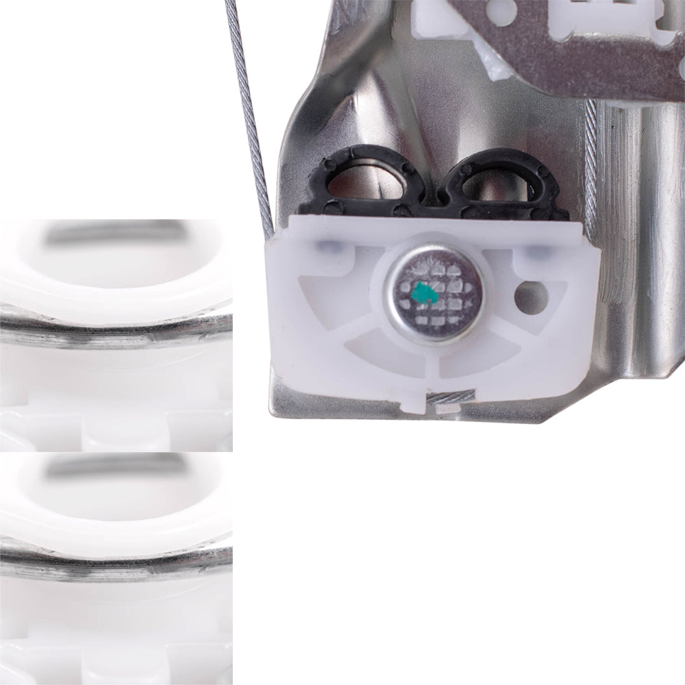 Drivers Rear Power Window Lift Regulator & Sliding Pivot Clips Compatible with 1999-2005 3 Series Sedan Wagon 51358212099