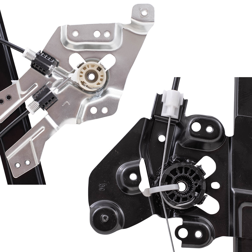 Driver and Passenger Side Power Window Regulators Without Motor 4 Piece Set Compatible with 2003-2007 Saab 9-3 Sedan/Wagon