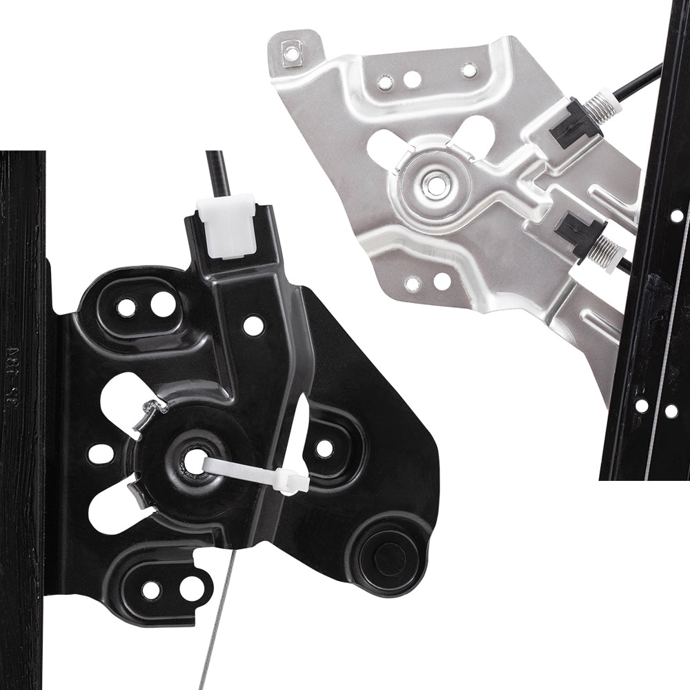 Driver and Passenger Side Power Window Regulators Without Motor 4 Piece Set Compatible with 2003-2007 Saab 9-3 Sedan/Wagon