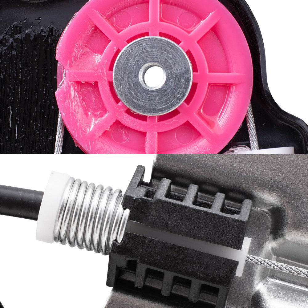 Driver and Passenger Side Power Window Regulators Without Motor 4 Piece Set Compatible with 2003-2007 Saab 9-3 Sedan/Wagon