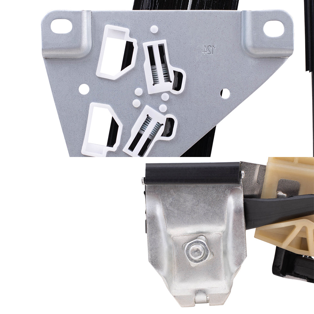 Driver and Passenger Side Power Window Regulators Without Motor 4 Piece Set Compatible with 2003-2007 Saab 9-3 Sedan/Wagon