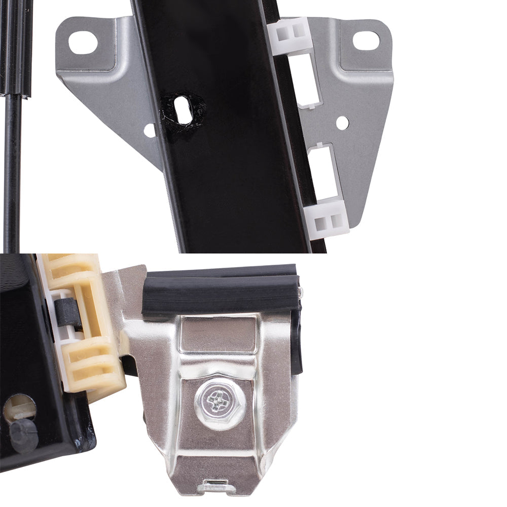 Driver and Passenger Side Power Window Regulators Without Motor 4 Piece Set Compatible with 2003-2007 Saab 9-3 Sedan/Wagon