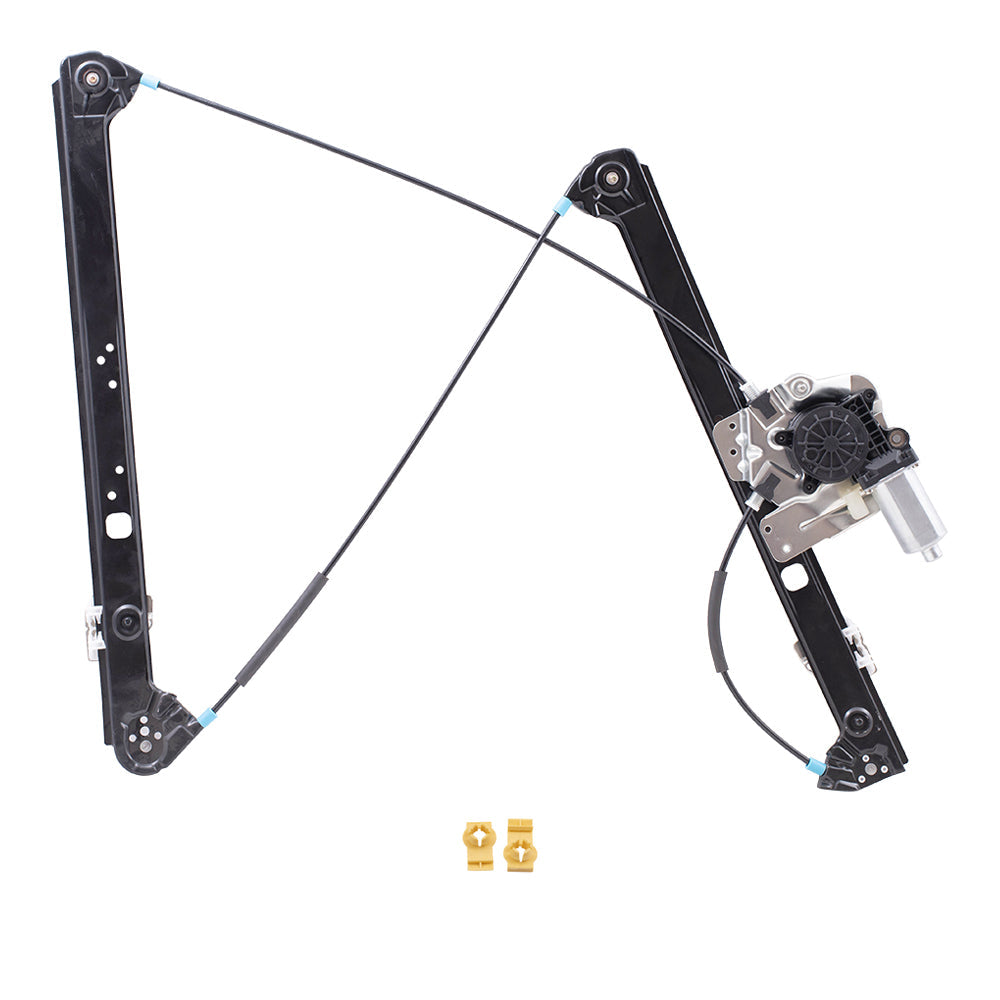 Drivers Front Power Window Lift Regulator with Motor and Clips Compatible with 2000-2006 X5 51338254781 51338254911