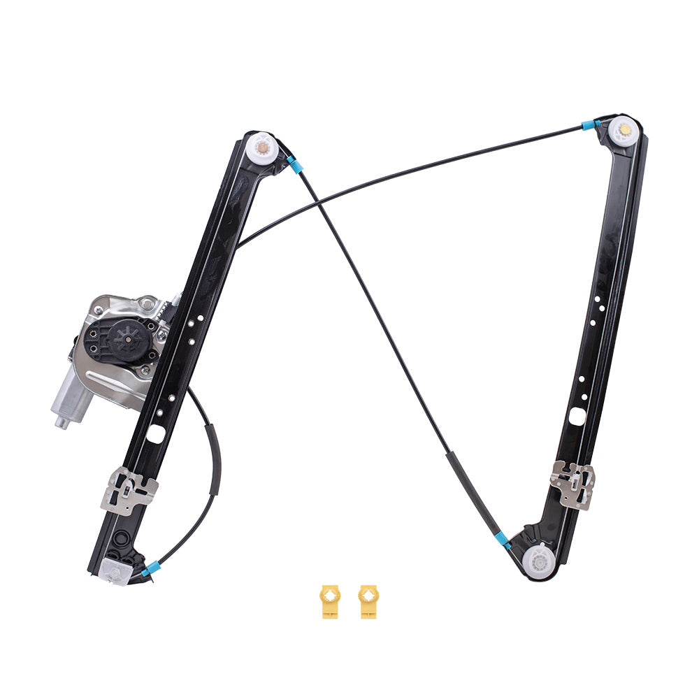 Drivers Front Power Window Lift Regulator with Motor and Clips Compatible with 2000-2006 X5 51338254781 51338254911